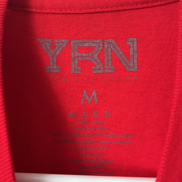 YRN Young Rich Nation Red George Washington Medium Shirt - Picture 3 of 4